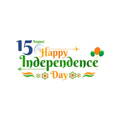 15th August Indipendence day India text png 