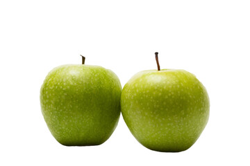 Two apples green on a transparent background.