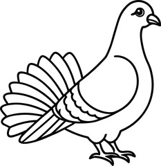 A peace dove vector illustration of a bird with wings in silhouette