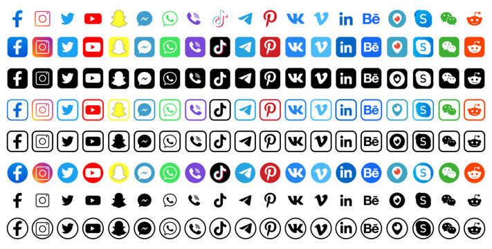 Big set of social media icons