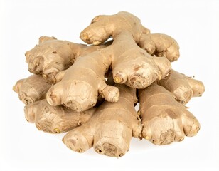 Fototapeta premium Fresh Ginger Root on White Background