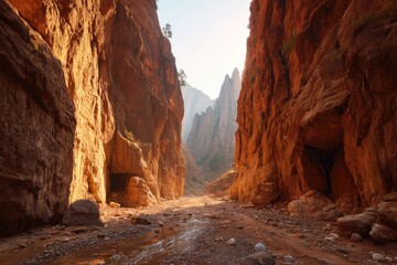 Sun-drenched canyon vista