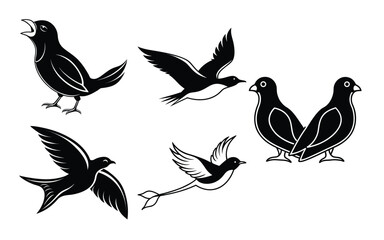 Obraz premium Silhouettes of dogs and cats in various poses