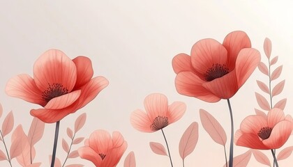 Charming Delicate Floral Illustration with Soft Botanical Painting in Elegant Pastel Tones