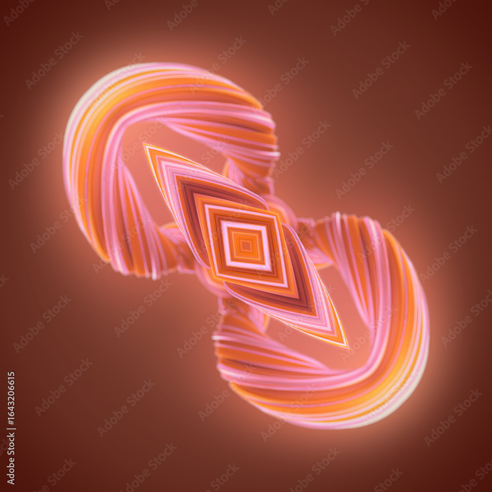 Poster a composition of curving three-dimensional ribbons twisting in space. 3d rendering digital illustrat