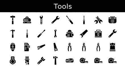Obraz premium Vector Collection of Tools, Repair, and Workshop Icons