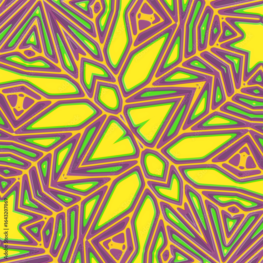 Poster illustration of a stylized symmetrical structure with intricate organic patterns in light colors. 3d