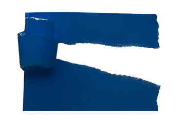 Blue torn paper isolated on transparent background