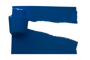 Blue torn paper isolated on transparent background