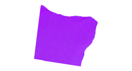 Purple torn paper isolated on transparent background