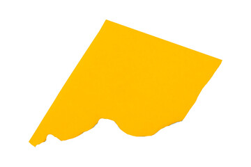 Yellow torn paper isolated on transparent background