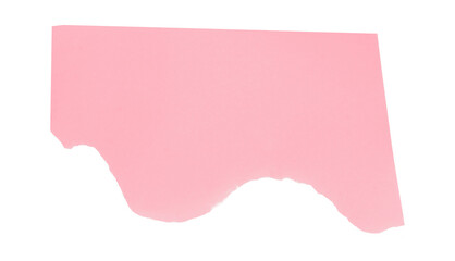 Pink torn paper isolated on transparent background