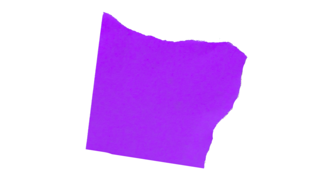 Purple torn paper isolated on transparent background