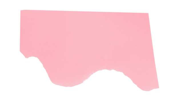 Pink torn paper isolated on transparent background