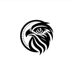 Fototapeta premium Stylized black and white eagle head logo design