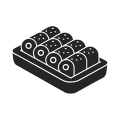 Sweets Plate icon  vector silhouette illustration isolated on white background