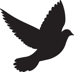 Black Silhouette of a Dove Gracefully Carrying the Pakistan Flag