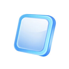 Blank Mobile application icon, button - Blue square with round corners. 3d rendering
