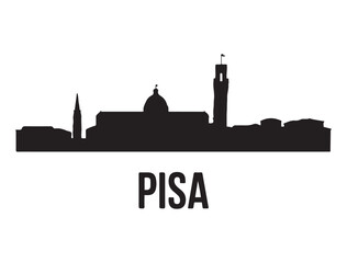 Fototapeta premium Pisa skyline silhouette. Vector illustration. Vector black silhouette. with white background.
