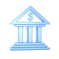 Bank Icon - Banking Concept. 3d rendering
