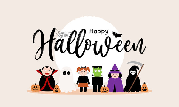 Halloween greeting card or background. vector illustration.