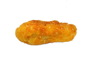 Potato Croquettes, croquette is a deep fried roll in French cuisine, a thick binder combined with a filling like mashed potatoes, which is then breaded, served as a side dish or a snack worldwide