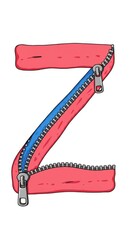  Letter Z with Zipper Design