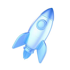3d rendering of Rocket icon - rocket icon isolated on white
