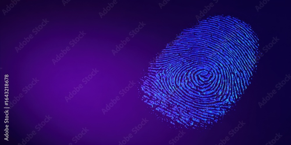 Poster the fingerprint showcasing modern technology and identity verification concepts.
