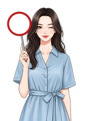 アニメの女の子赤丸看板