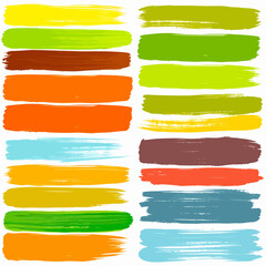 set of watercolor paint strokes
