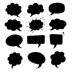 set of speech bubbles
