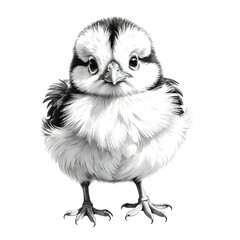 Fototapeta premium An illustration of a chick drawn by hand in monochrome