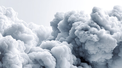 Dense white smoke cloud with natural curl, creating dramatic and ethereal atmosphere. soft, billowing shapes evoke sense of calm and mystery