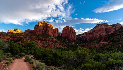 Obraz premium Red rock mountain landscape sunrise