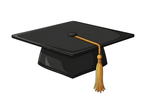 Isolated graduation cap on white background 