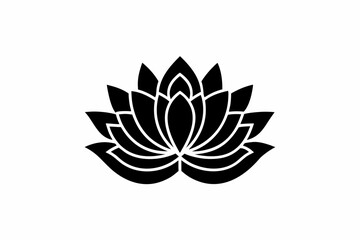 Lotus Flower vector silhouette illustration isolated on white background