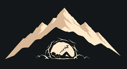 peaceful mountain cave sleep restful relaxation and rejuvenation after a long day of hiking or adventure