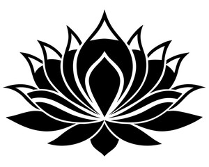 Lotus Flower vector silhouette illustration isolated on white background