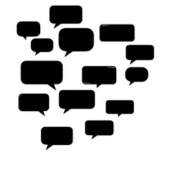 Obraz premium black and white speech bubbles