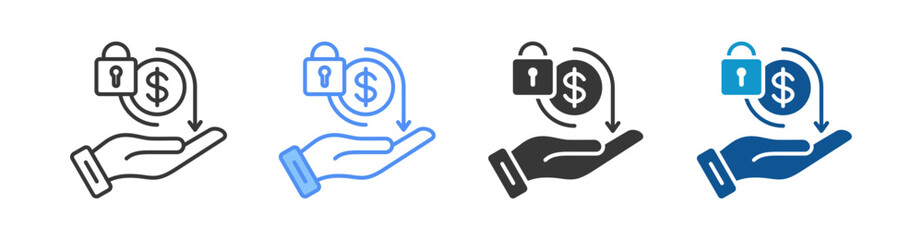 Cost Saving Icon Set Multiple Style Collection