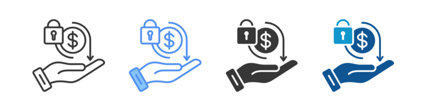 Cost Saving Icon Set Multiple Style Collection