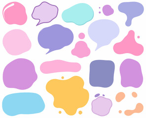 Colorful vector set of speech bubbles with cloud and chat icon shapes for message and communication design element