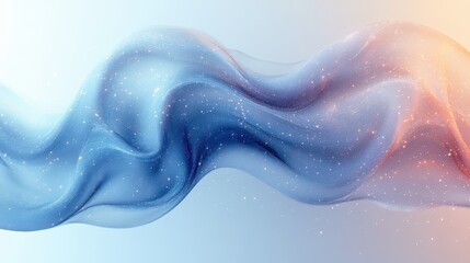 Obraz premium Abstract swirling wave of blue and orange colors with sparkles.