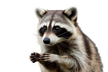 close up of a raccoon