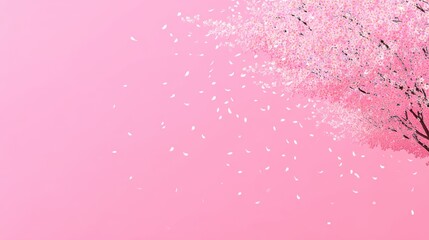 Blossoming cherry trees in spring nature scene delicate petals falling serene environment upward view tranquility and beauty