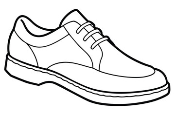 Outlined minimalistic formal shoe with laces stands isolated
