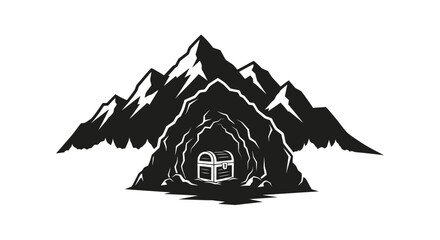 hidden treasure chest in mountain cave discover your potential unlock your business success and achieve your dreams