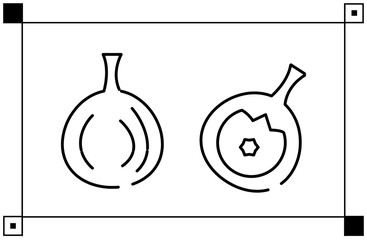 Two fig fruit icons in flat design