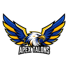 Obraz premium An eagle logo with spread wings and the text 